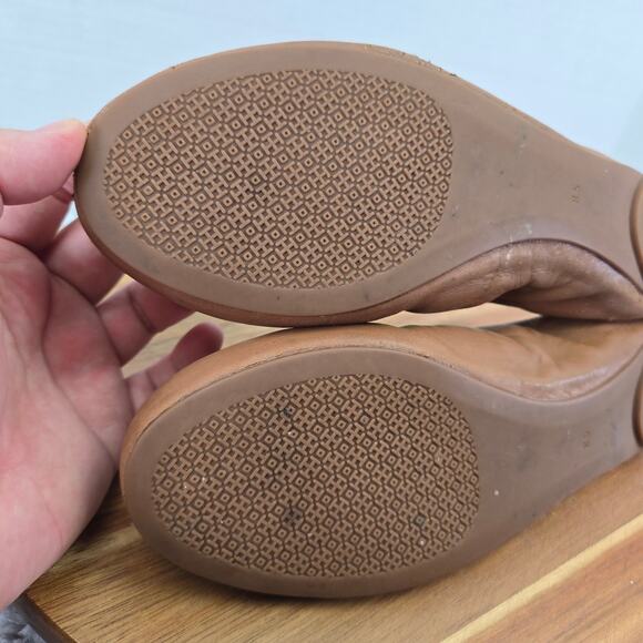 Tory Burch Brown Leather Casual Slip On Daily Lifestyle Ballet Flat Womens 8.5 M - Picture 11 of 14